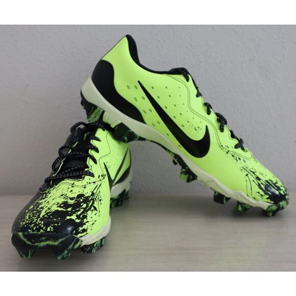 Nike FV6098-001 Men's Sz 11 Black/Lime/Volt Alpha Huarache 4 Baseball Cleats - Picture 1 of 13